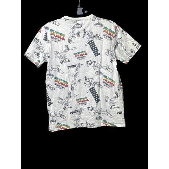 Rare Super Puma Running Press Start White All Over T-Shirt NWOT Medium Puma - Picture 7 of 8